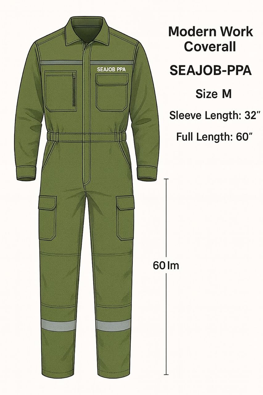 لباس کار یکسره مهندسی مدل SEAJOB-PPA سبز